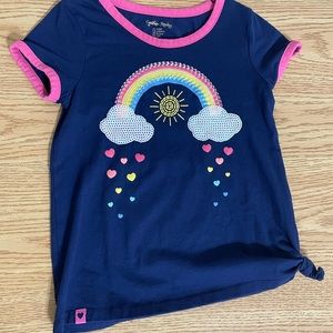 Cynthia Riley cute rainbow side tie tee
